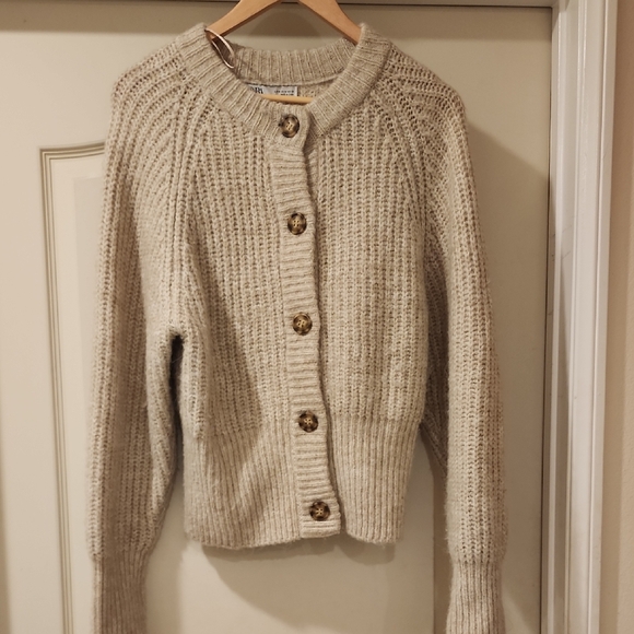 Zara Sweaters - Cozy Cream Button-Front Women's Sweater Cardigan
